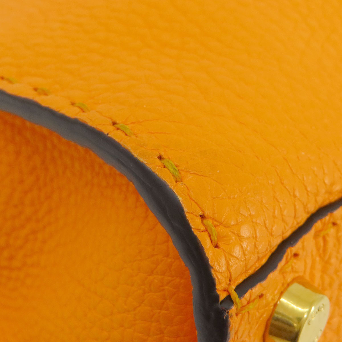 FENDI Handbag Calfskin Orange Peekaboo Celeria 2WAY Women Used