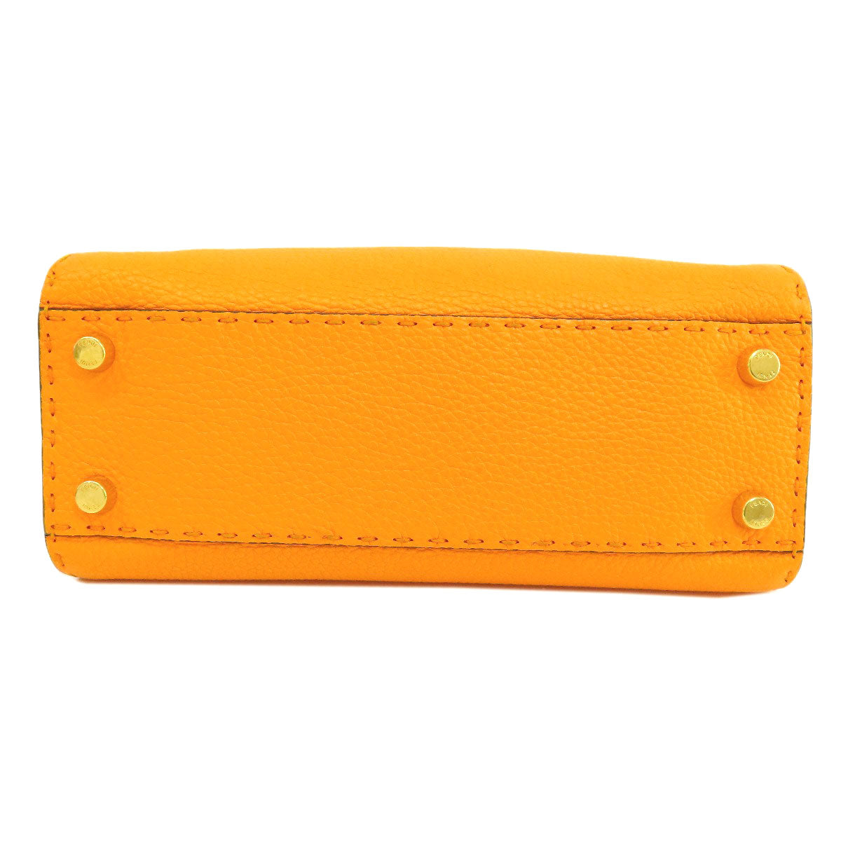FENDI Handbag Calfskin Orange Peekaboo Celeria 2WAY Women Used