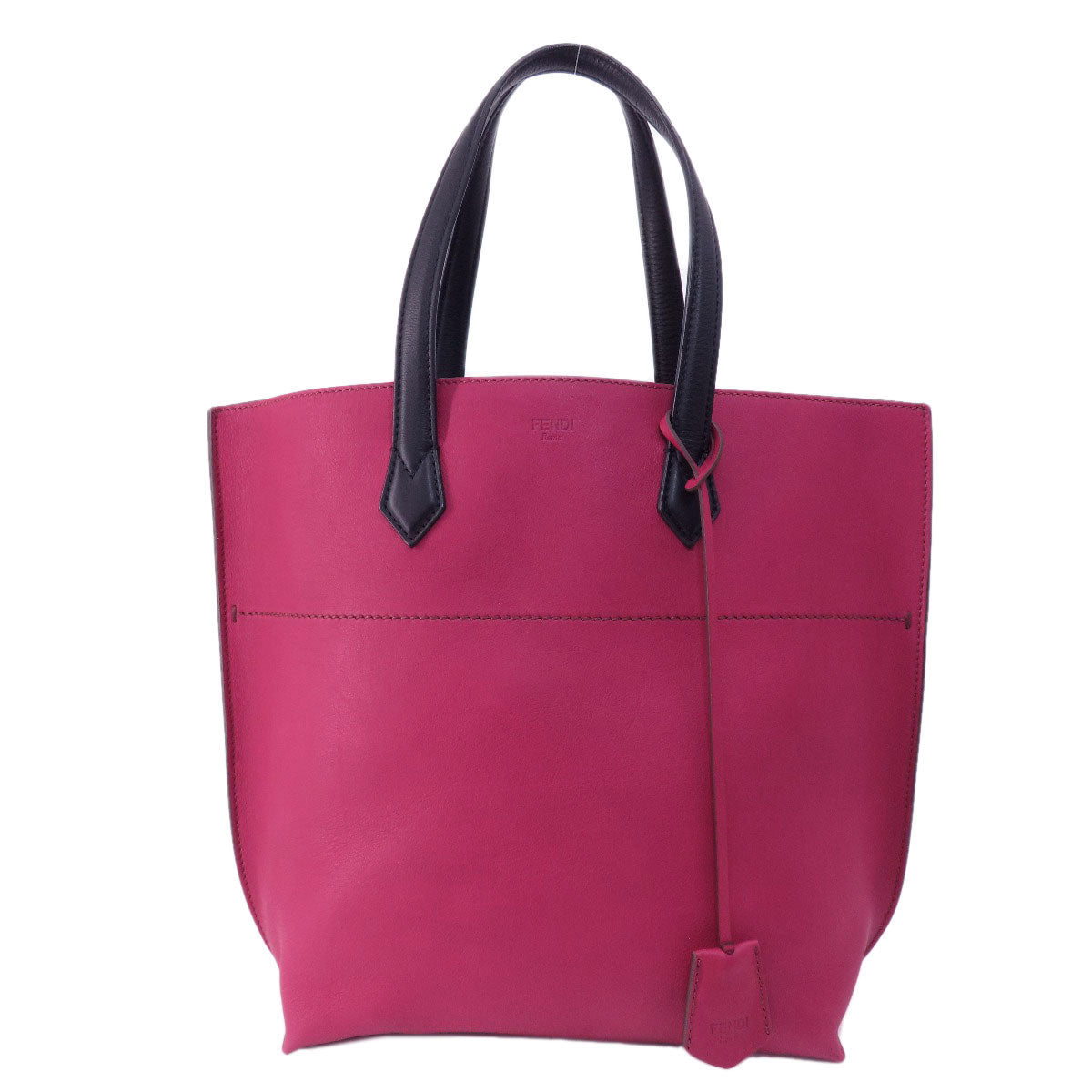 FENDI Tote Bag Calfskin Red logo Women Used