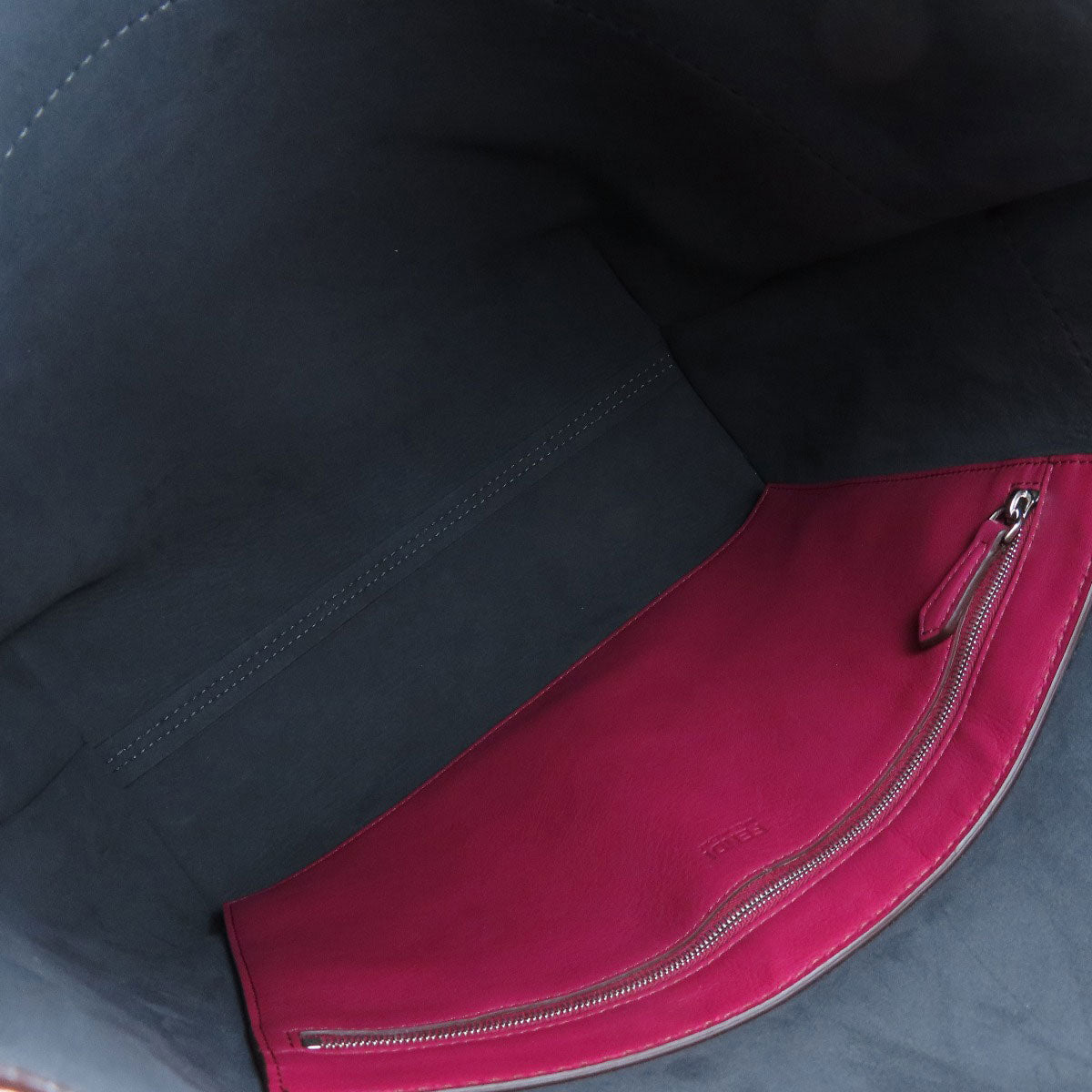 FENDI Tote Bag Calfskin Red logo Women Used