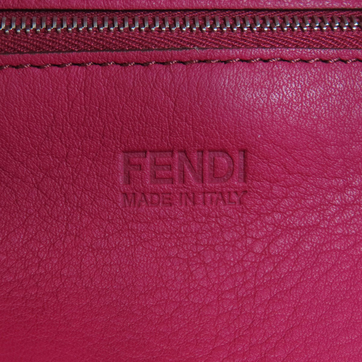 FENDI Tote Bag Calfskin Red logo Women Used