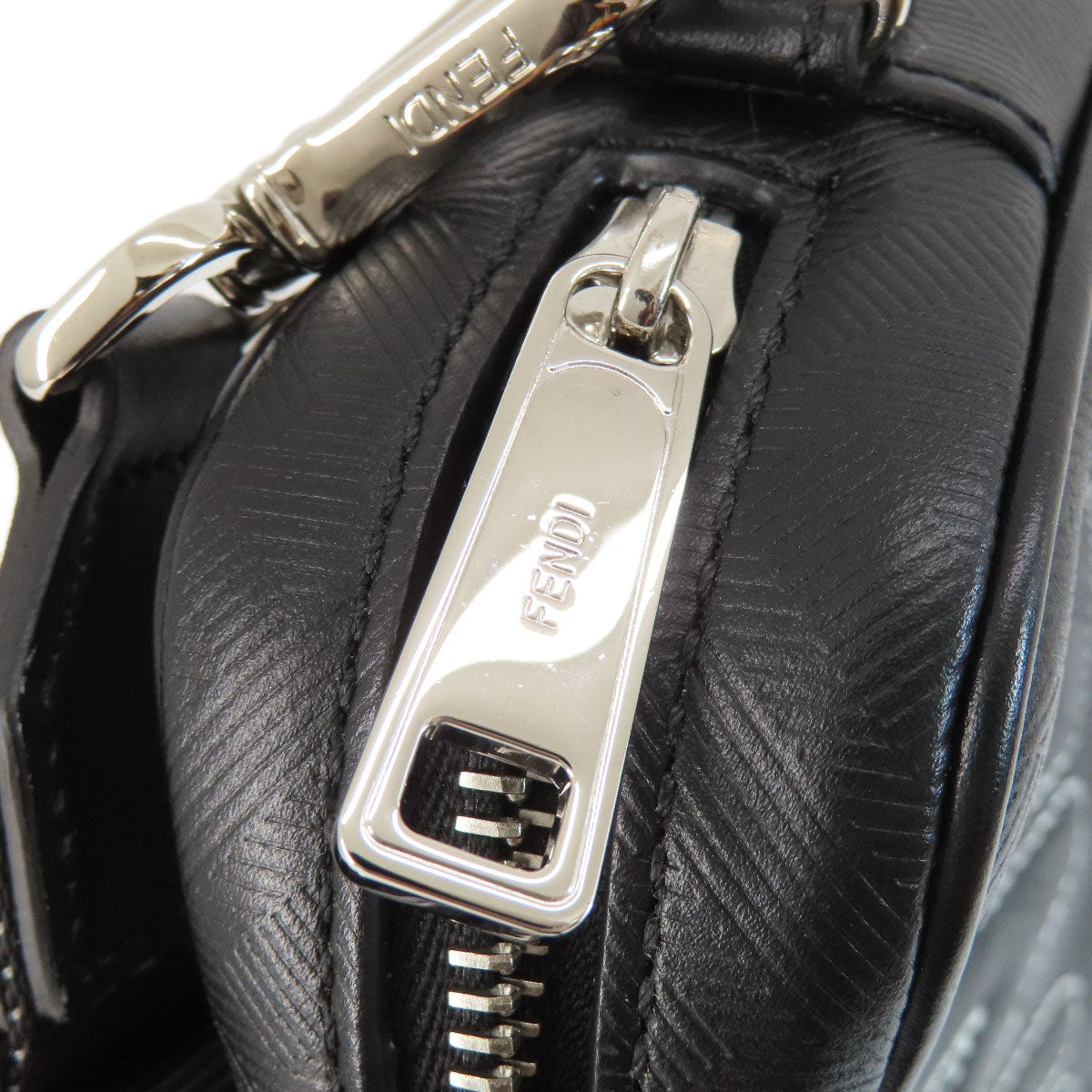 FENDI Shoulder Bag PVC black logo mens Used