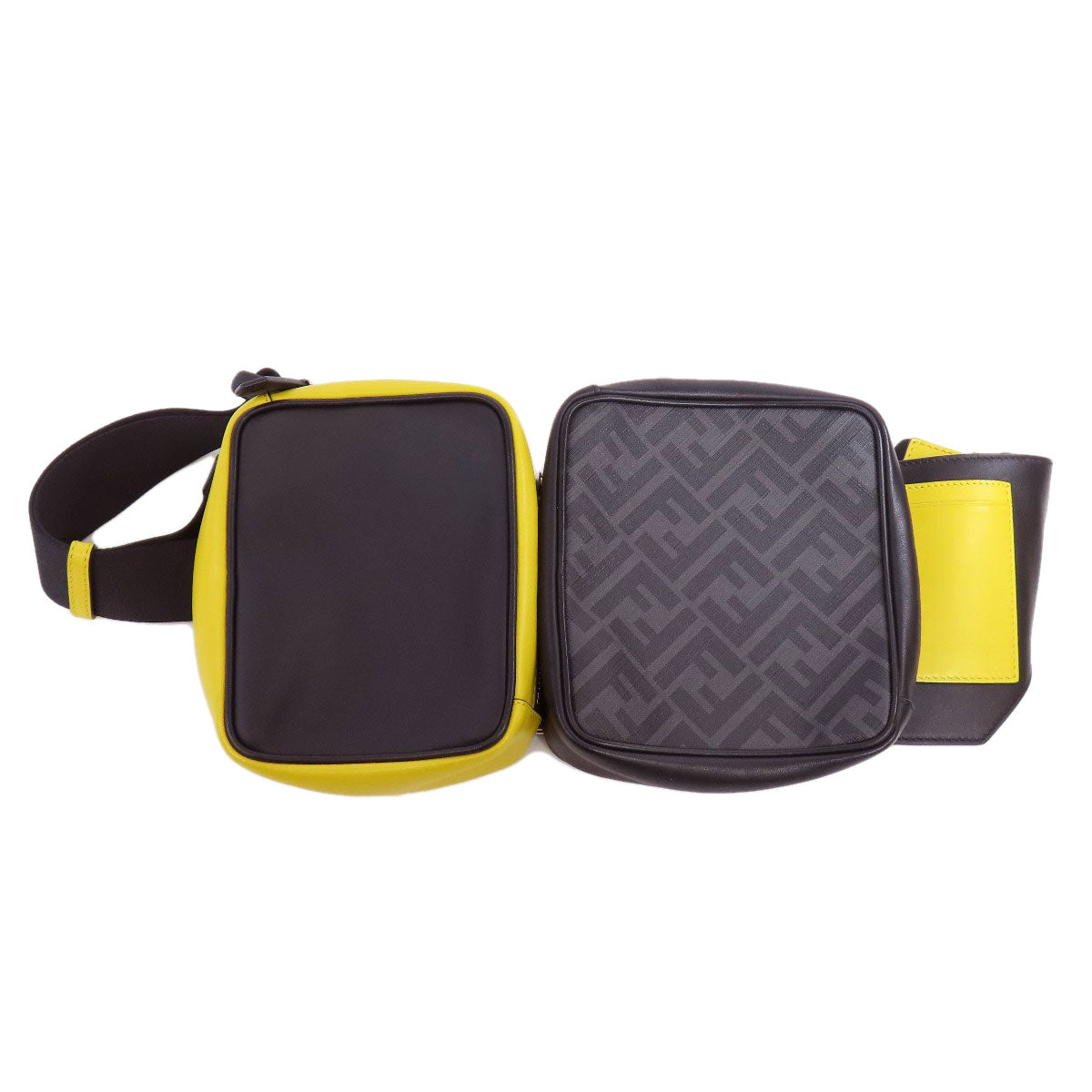 FENDI Sling bag PVC , Calfskin black Zucca Pattern Women Used