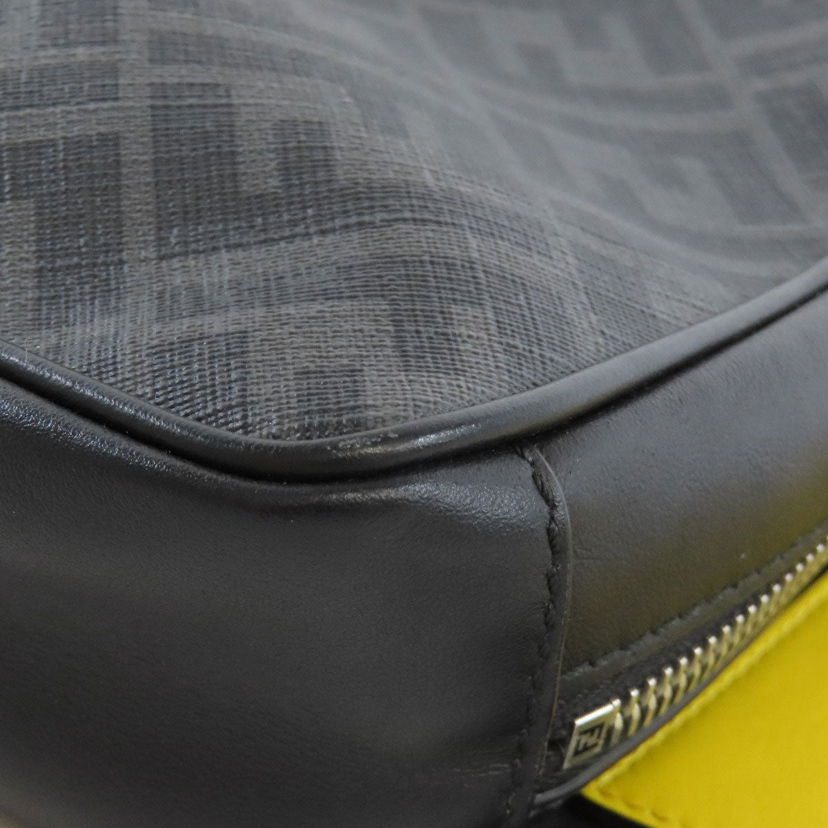 FENDI Sling bag PVC , Calfskin black Zucca Pattern Women Used