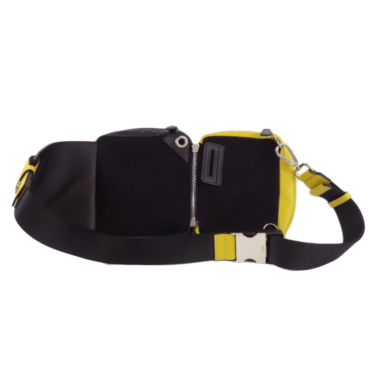 FENDI Sling bag PVC , Calfskin black Zucca Pattern Women Used