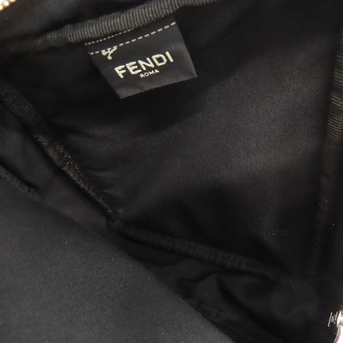 FENDI Sling bag PVC , Calfskin black Zucca Pattern Women Used