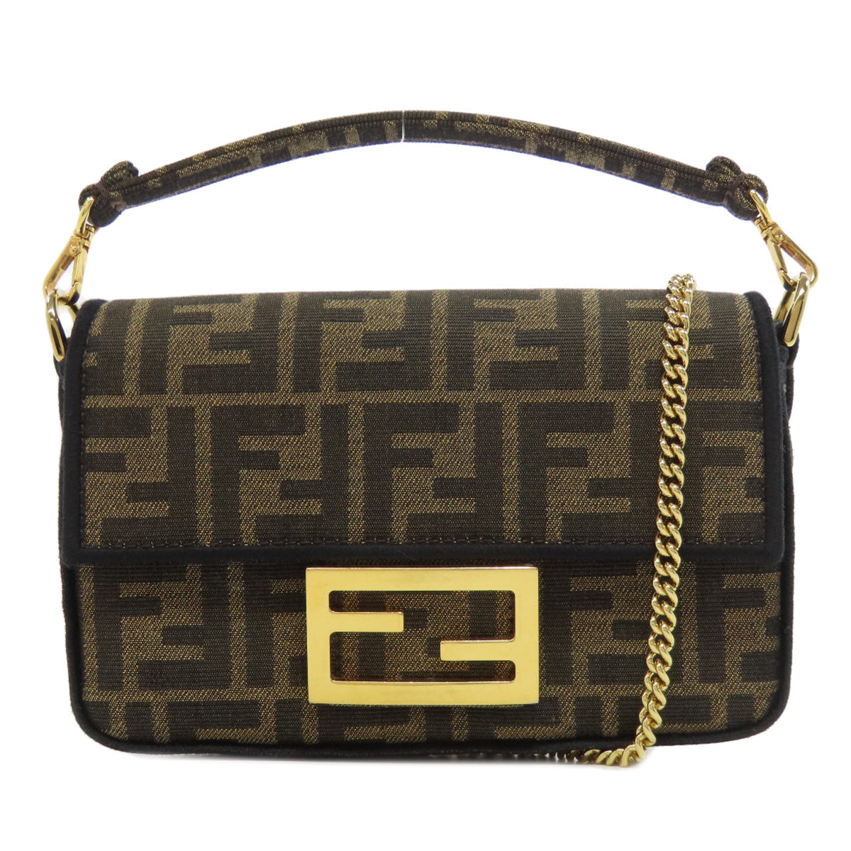 FENDI Shoulder Bag canvas Brown Zucca Pattern 2WAY Women Used