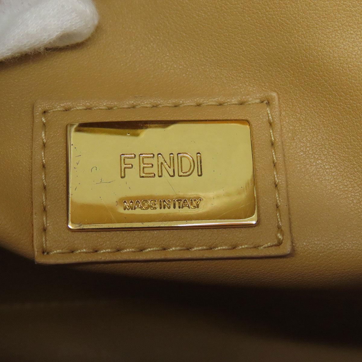 FENDI Handbag Calfskin Brown Peekaboo Punching 2WAY Women Used