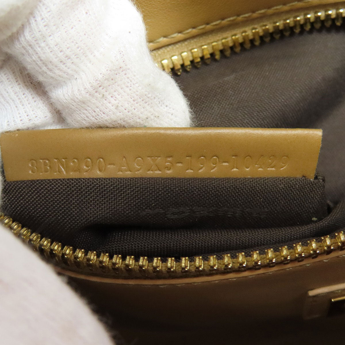 FENDI Handbag Calfskin Brown Peekaboo Punching 2WAY Women Used