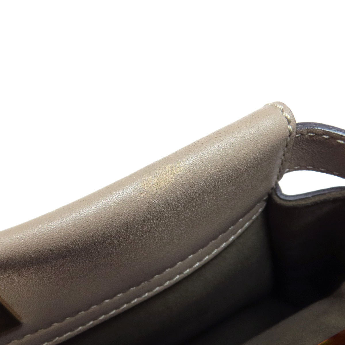 FENDI Handbag Calfskin gray Peekaboo 2WAY Women Used