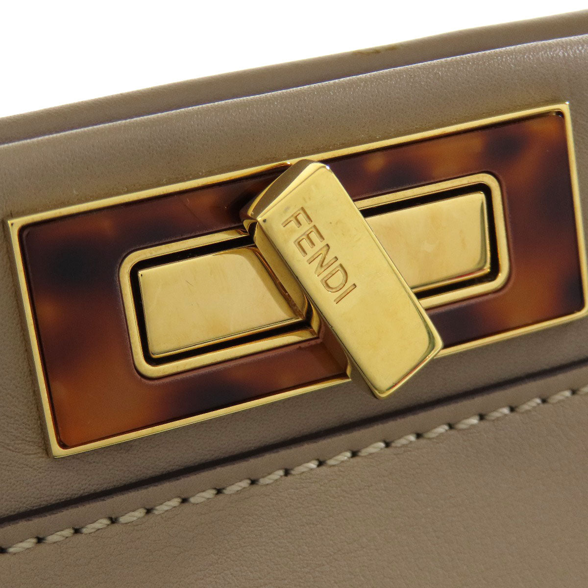 FENDI Handbag Calfskin gray Peekaboo 2WAY Women Used