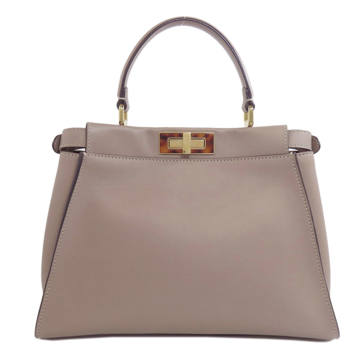 FENDI Handbag Calfskin gray Peekaboo 2WAY Women Used