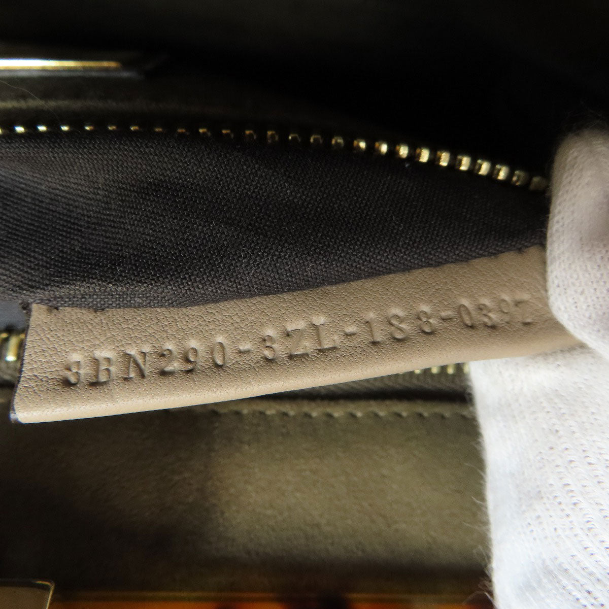 FENDI Handbag Calfskin gray Peekaboo 2WAY Women Used