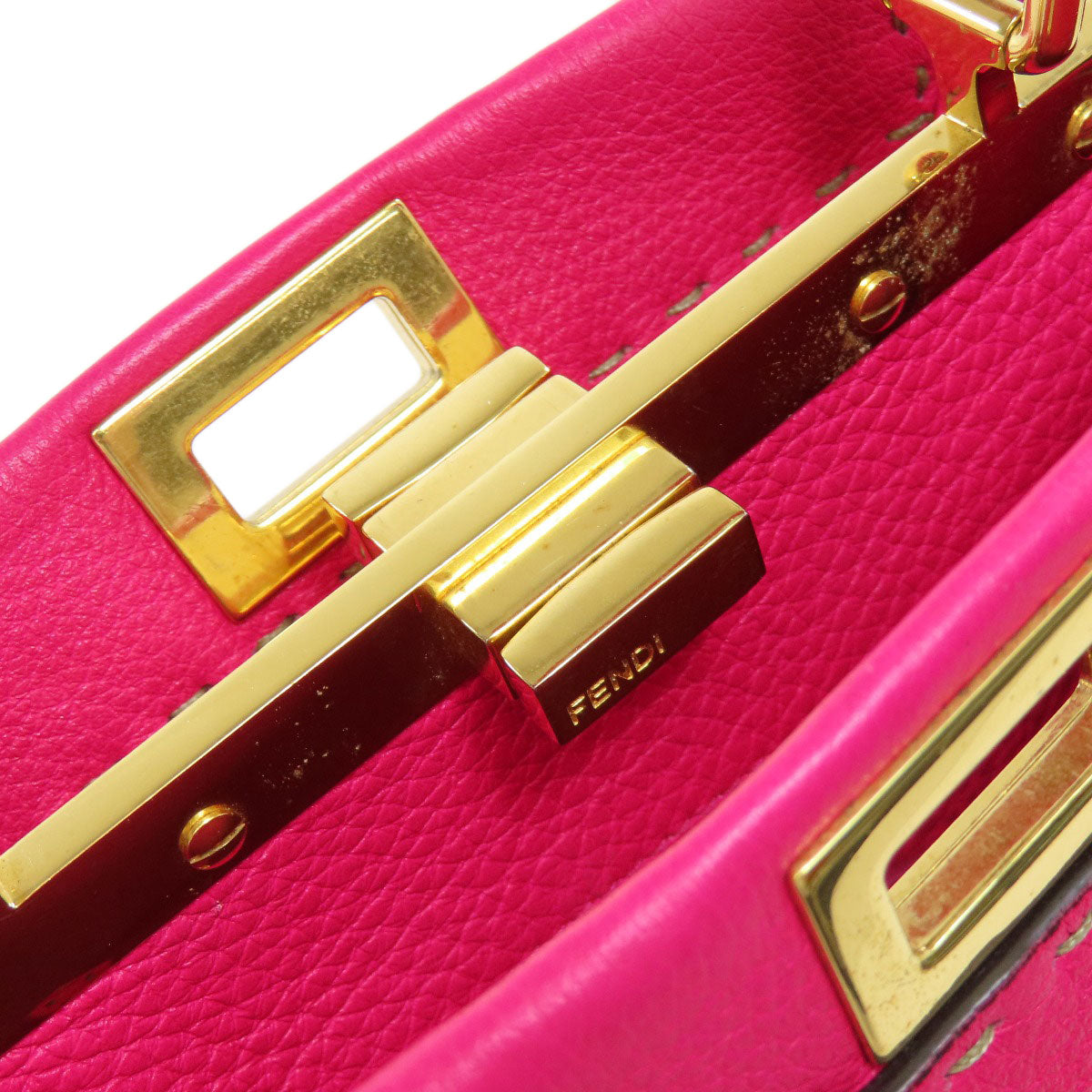 FENDI Handbag Calfskin pink Peekaboo Mini Selleria 2WAY Women Used