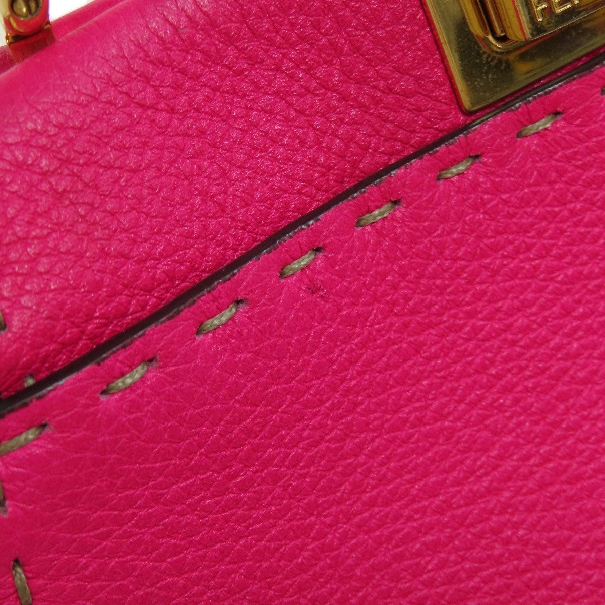 FENDI Handbag Calfskin pink Peekaboo Mini Selleria 2WAY Women Used