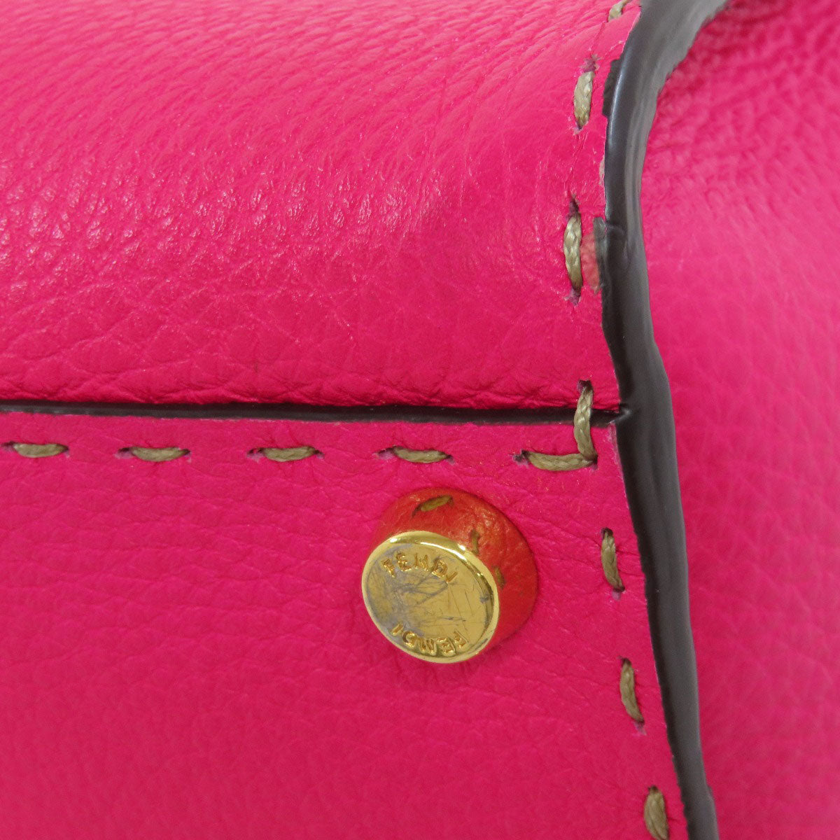 FENDI Handbag Calfskin pink Peekaboo Mini Selleria 2WAY Women Used
