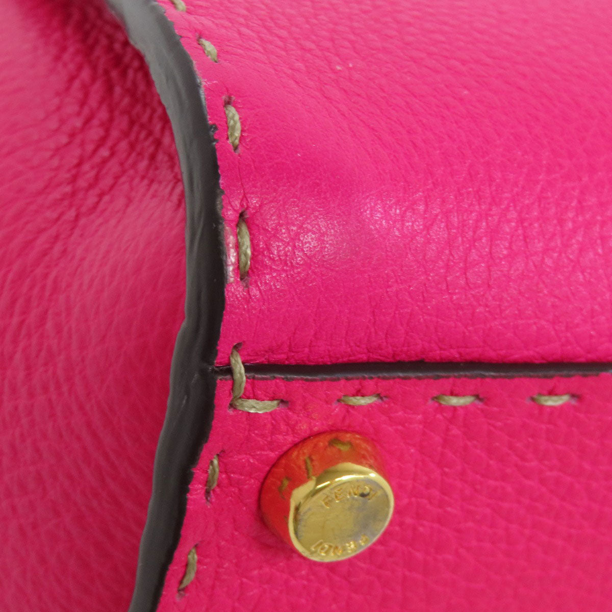 FENDI Handbag Calfskin pink Peekaboo Mini Selleria 2WAY Women Used