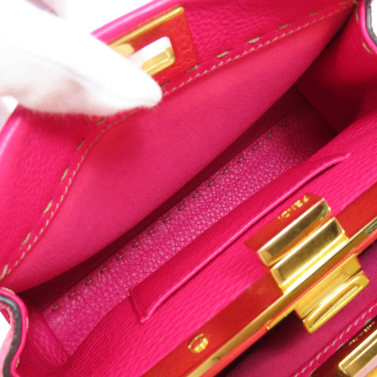 FENDI Handbag Calfskin pink Peekaboo Mini Selleria 2WAY Women Used