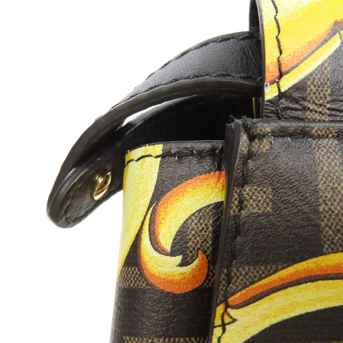 FENDI Handbag Calfskin black Fender Che Mini Peekaboo Women Used