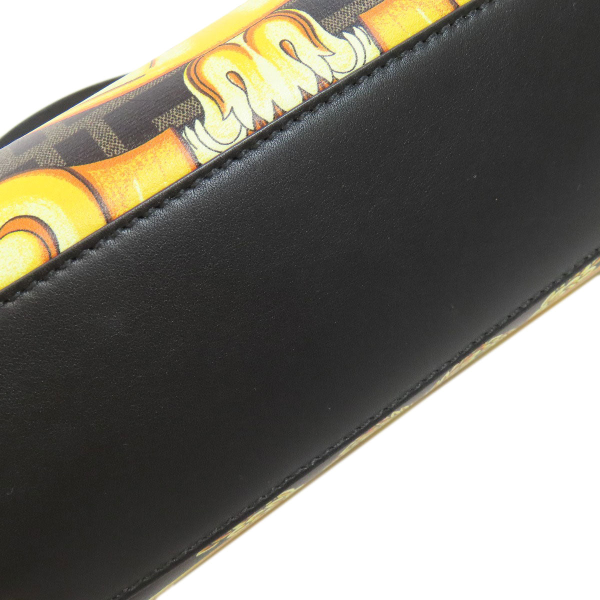 FENDI Handbag Calfskin black Fender Che Mini Peekaboo Women Used