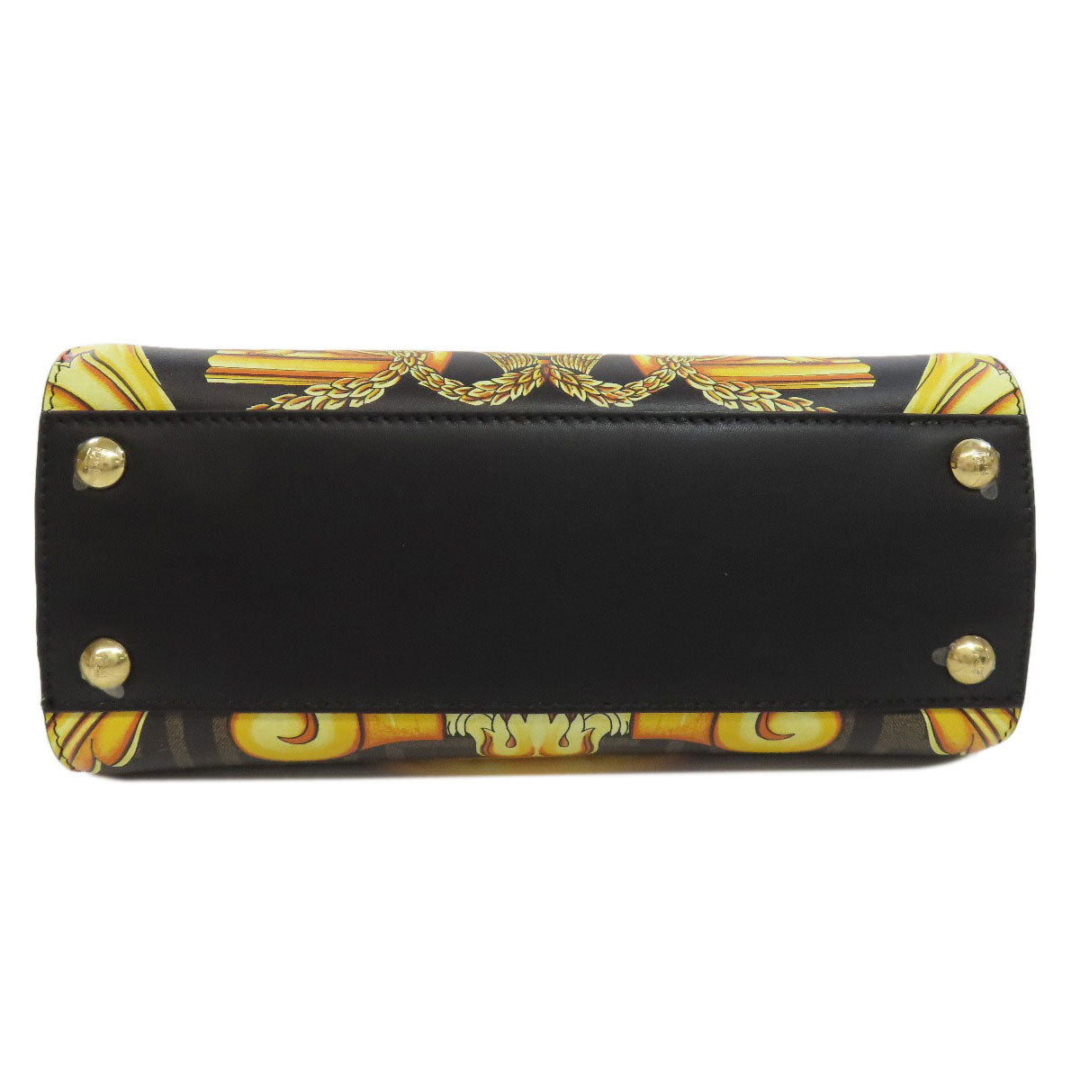 FENDI Handbag Calfskin black Fender Che Mini Peekaboo Women Used