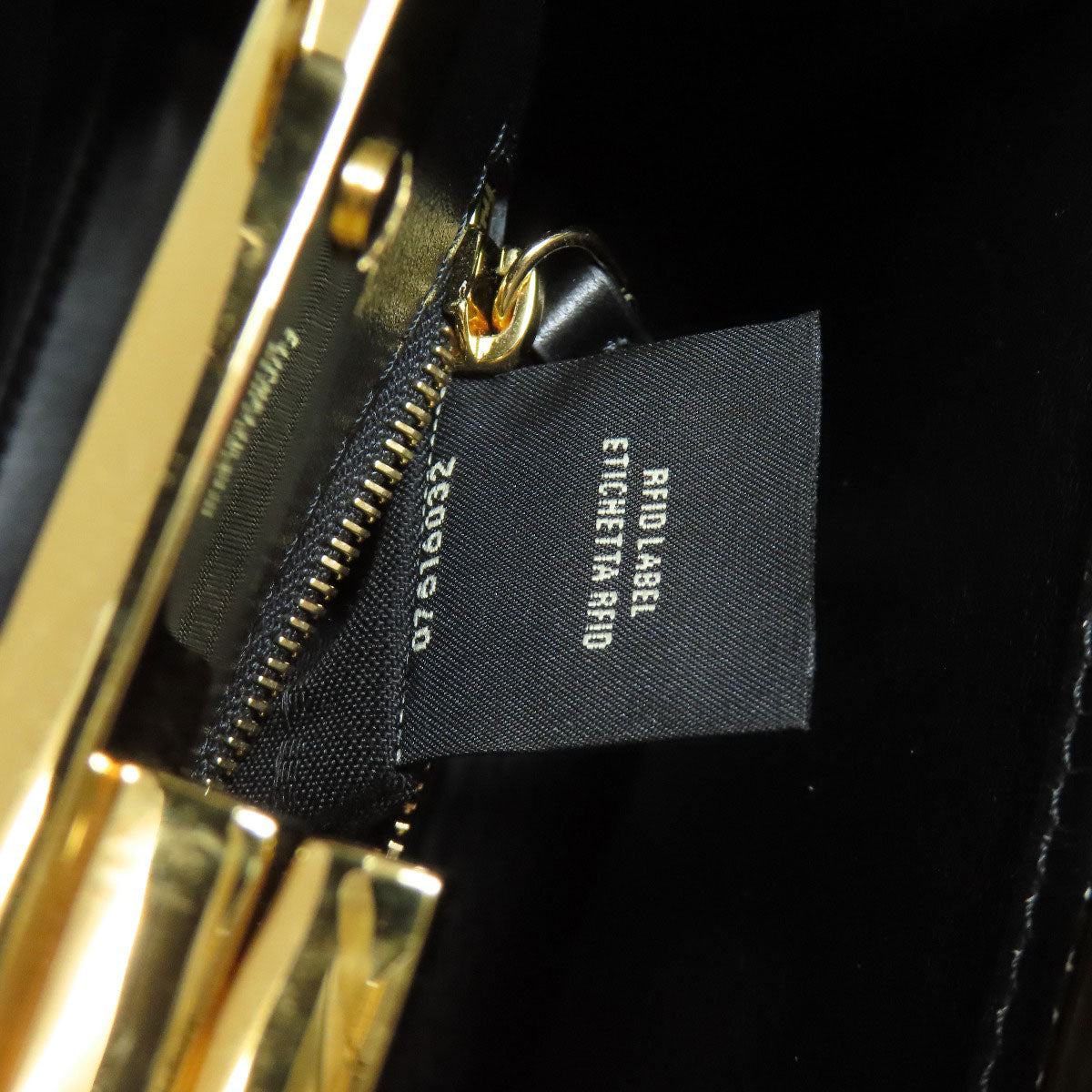 FENDI Handbag Calfskin black Fender Che Mini Peekaboo Women Used