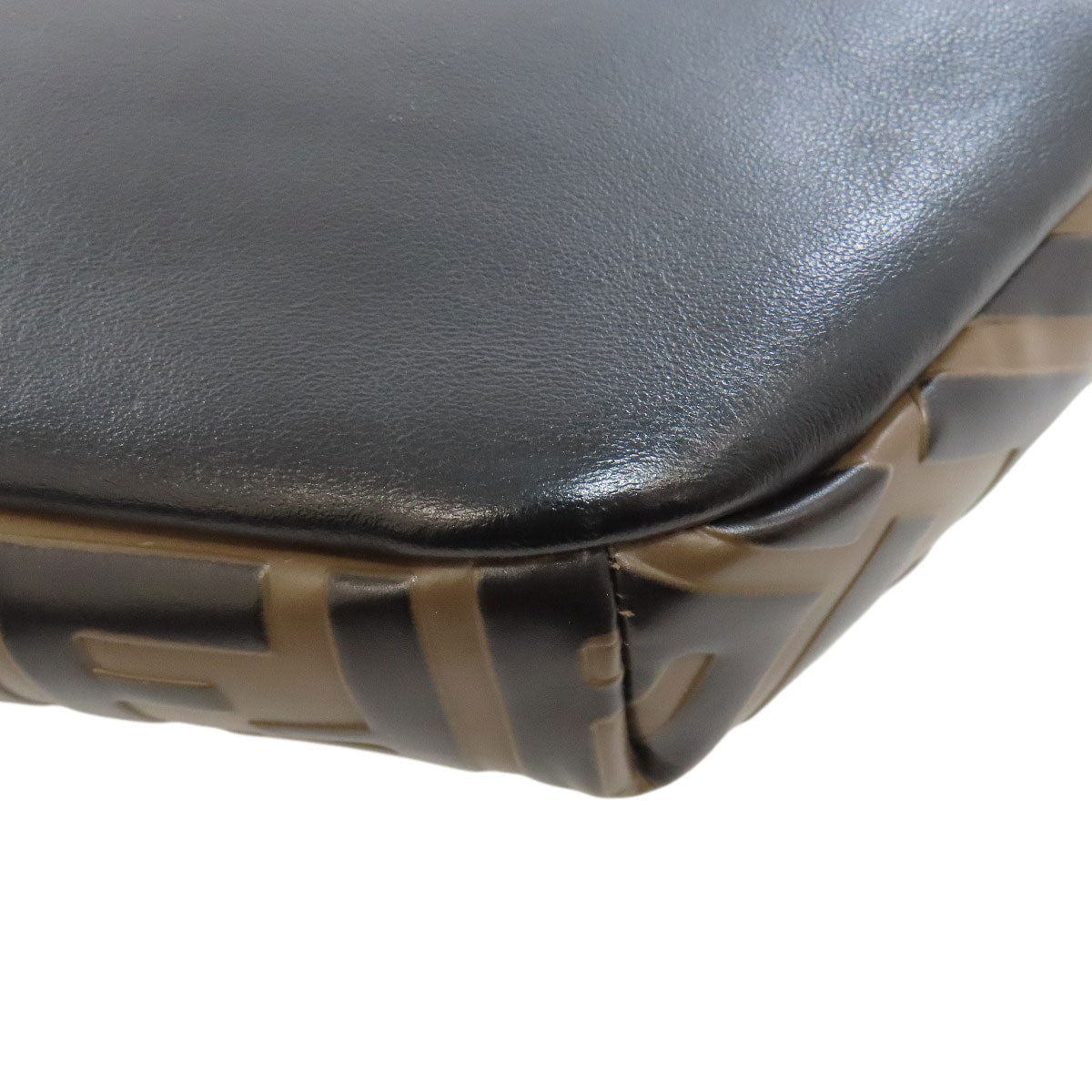 FENDI Sling bag Calfskin Brown Zucca Pattern Women Used