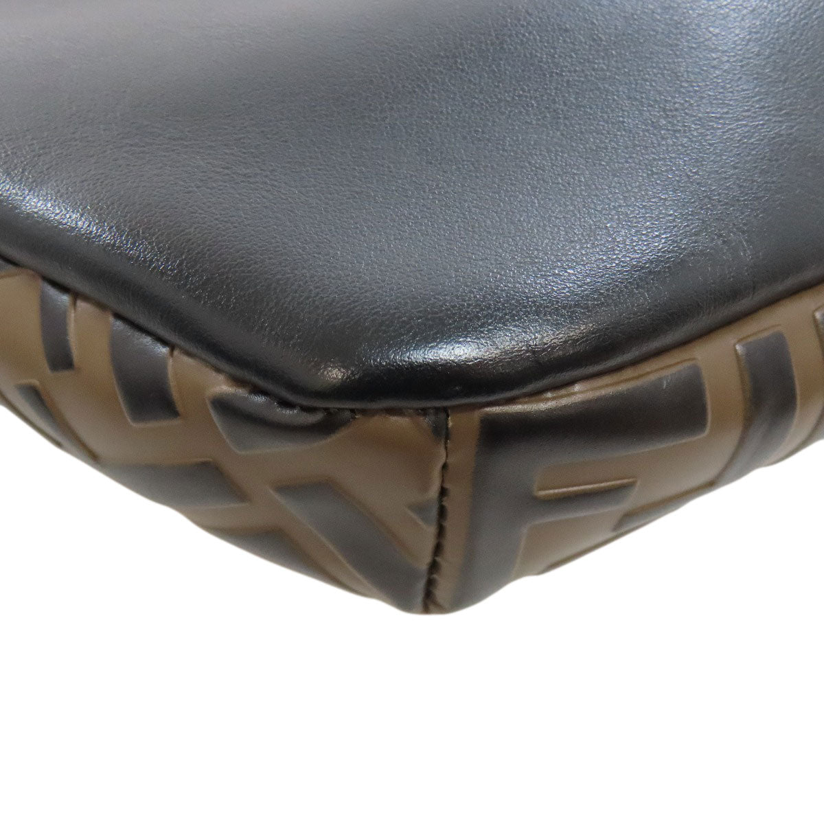 FENDI Sling bag Calfskin Brown Zucca Pattern Women Used