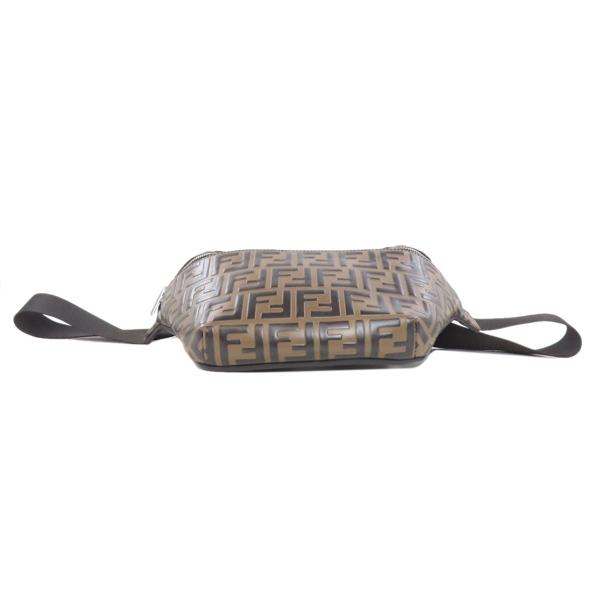 FENDI Sling bag Calfskin Brown Zucca Pattern Women Used