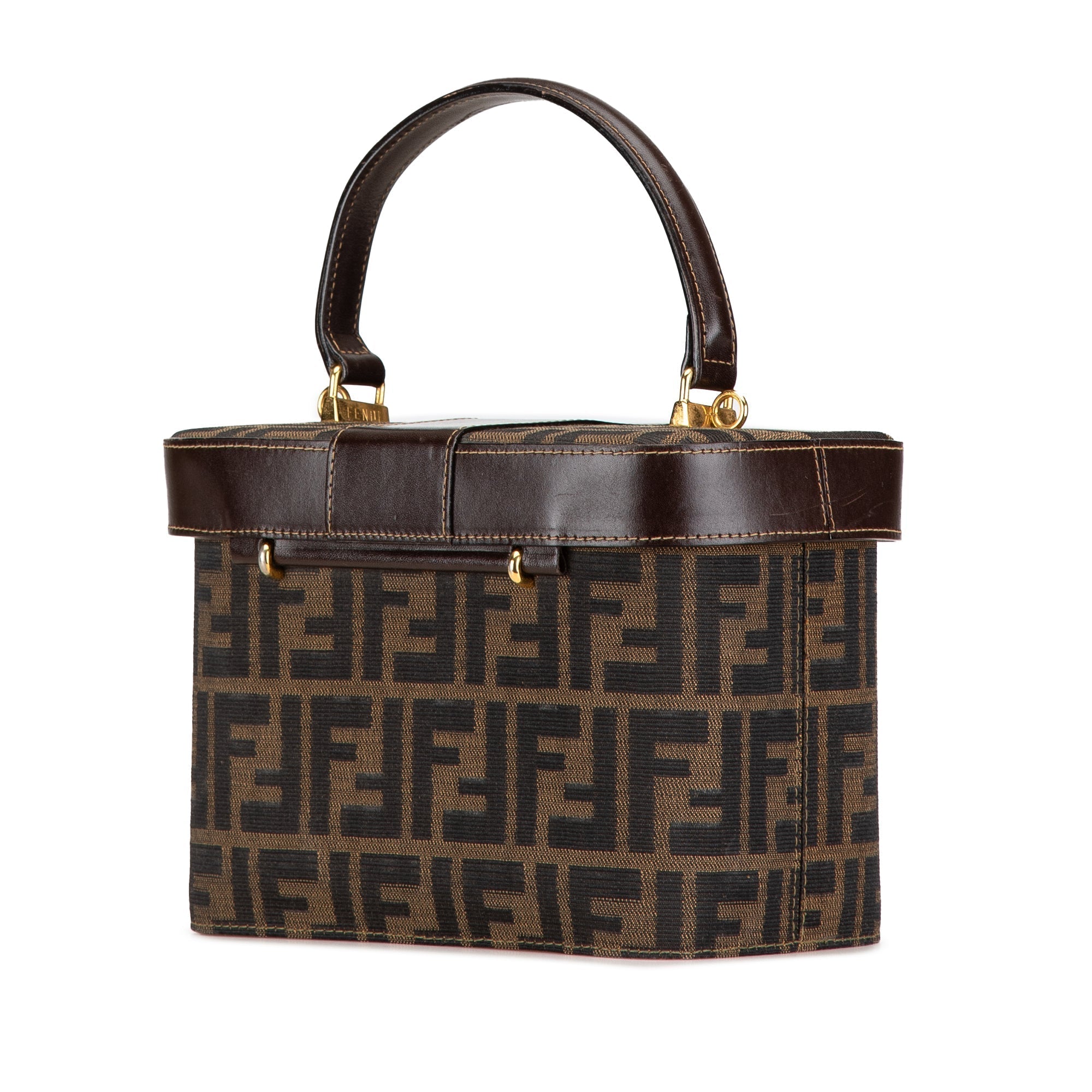 Brown Fendi Zucca Canvas Vanity Bag Satchel