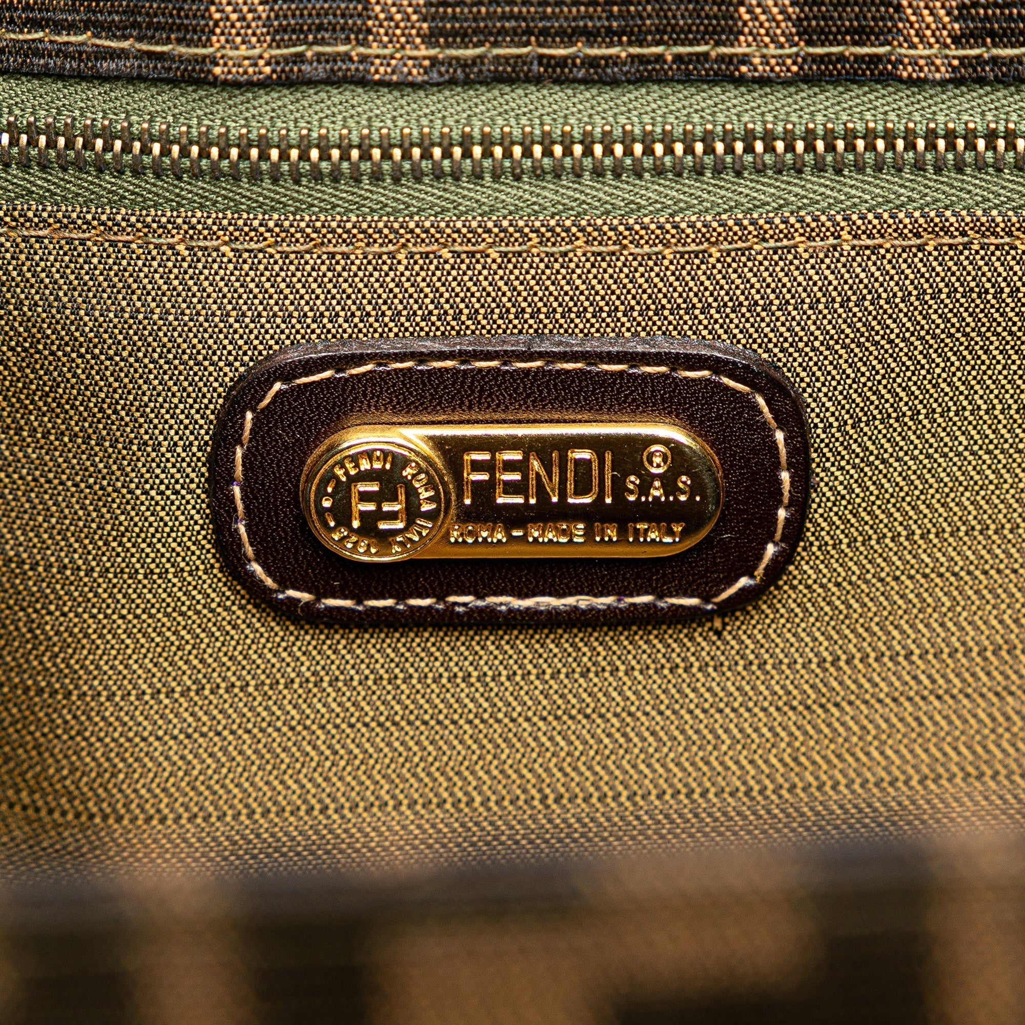 Brown Fendi Zucca Canvas Vanity Bag Satchel