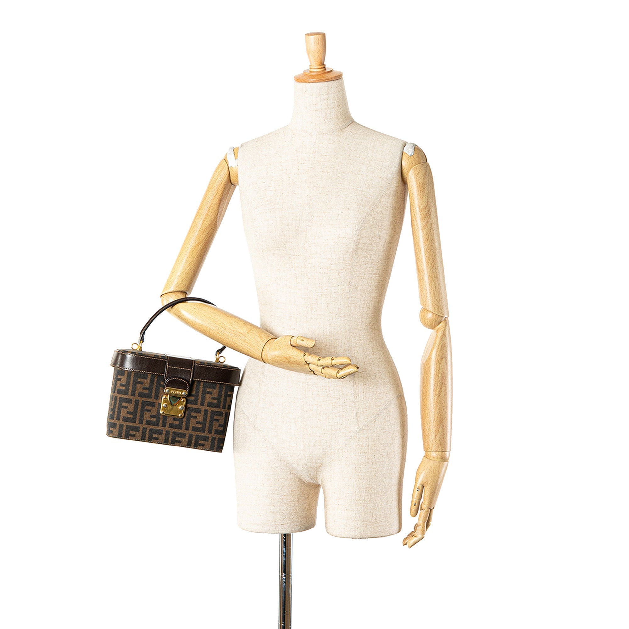 Brown Fendi Zucca Canvas Vanity Bag Satchel