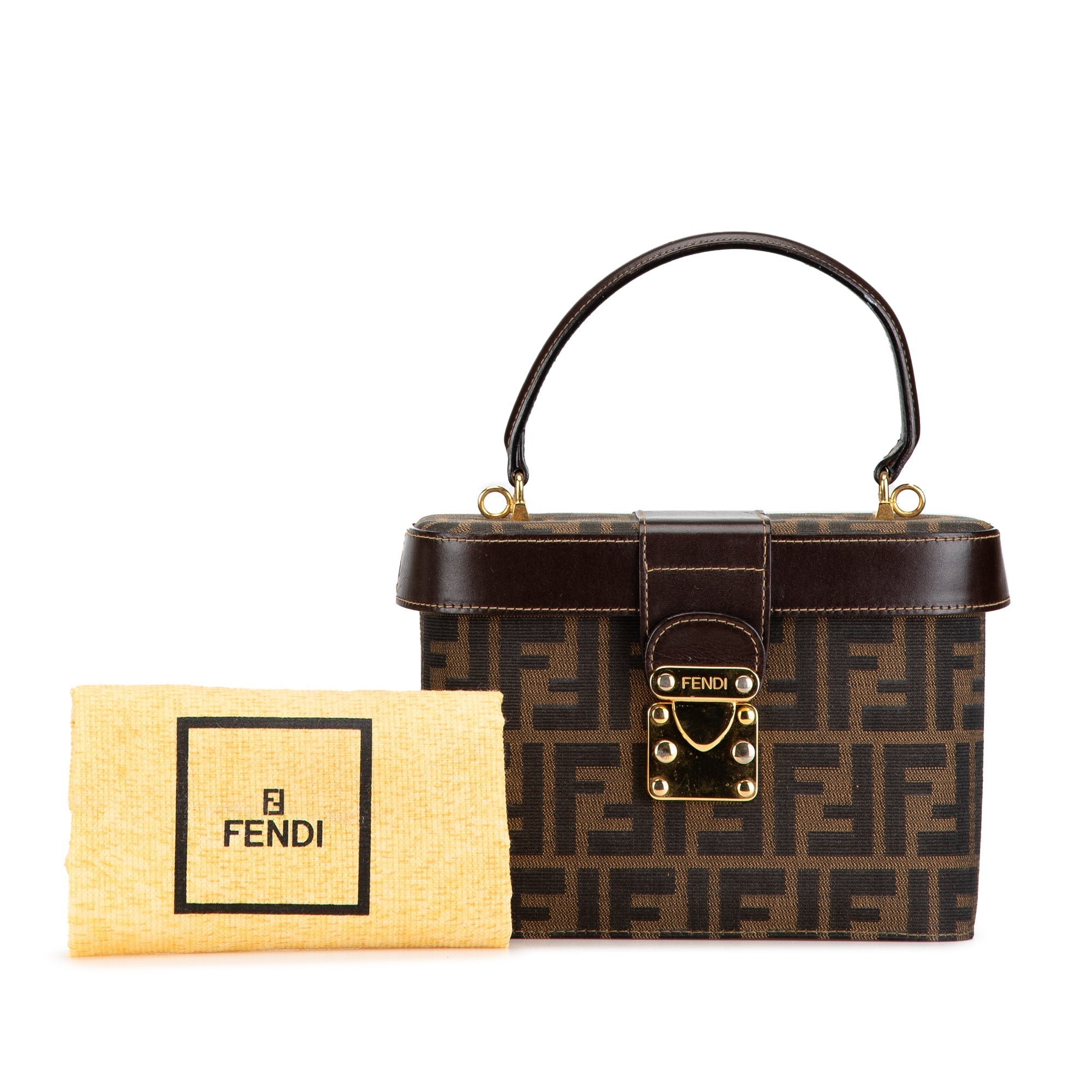 Brown Fendi Zucca Canvas Vanity Bag Satchel
