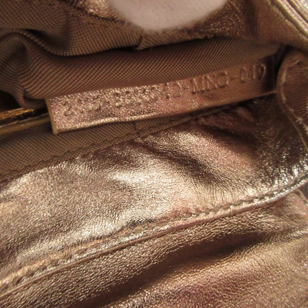FENDI Pouch 8BK042 leather gold Mini Bag Shoulder Pouch Zucca Pattern Women Secondhand