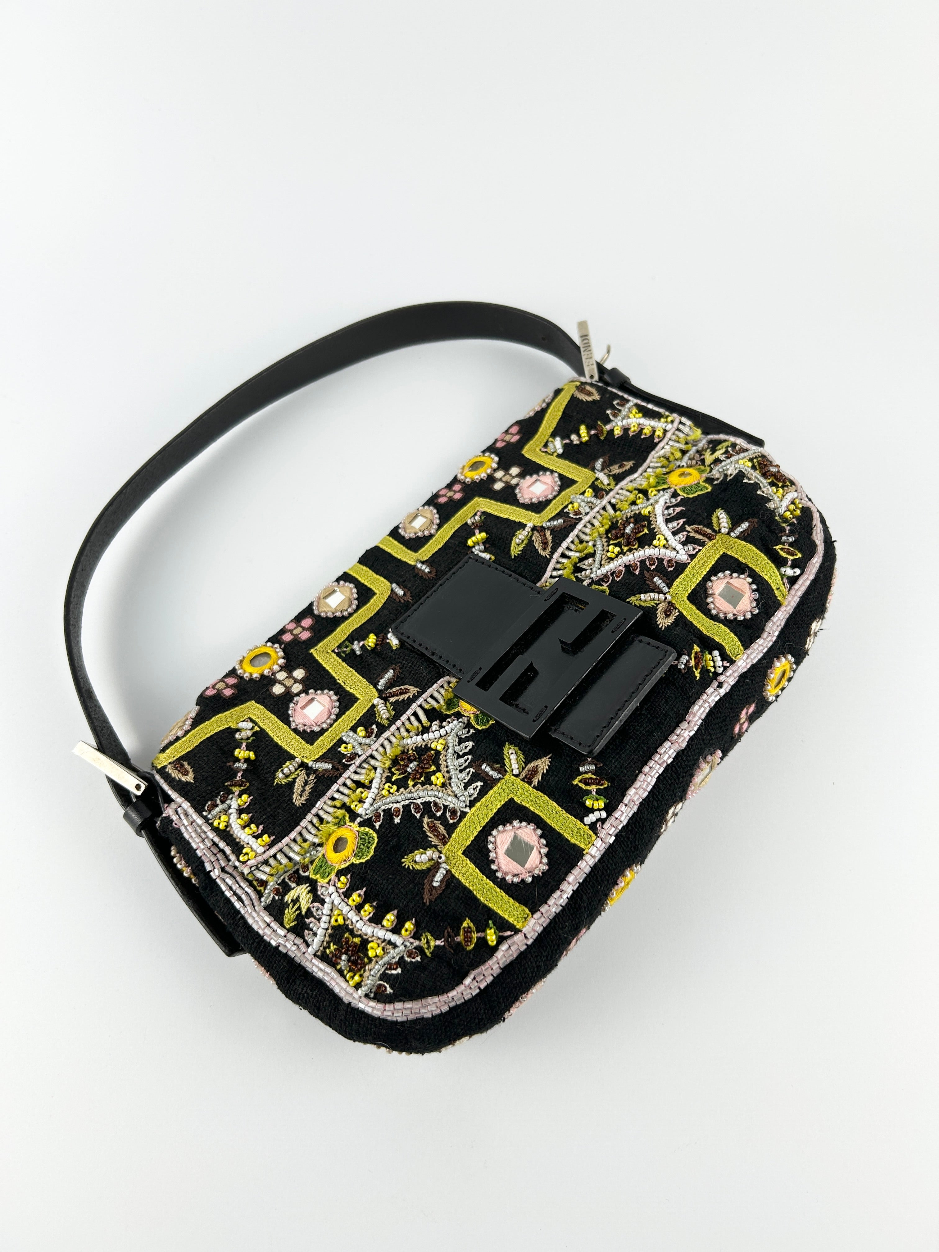 Vintage Fendi Beaded Baguette Shoulder Bag