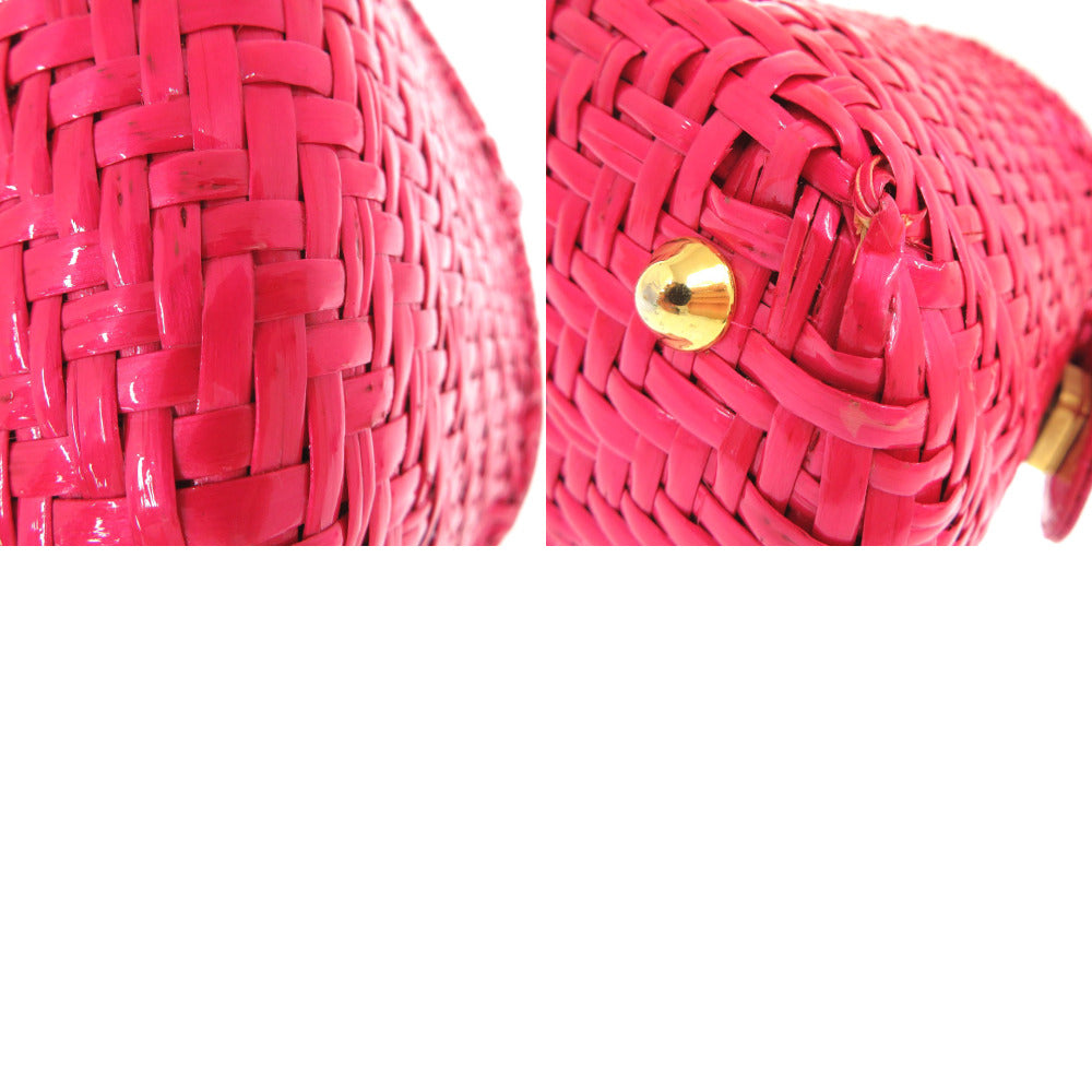 FENDI Handbag straw pink Basket bag vanity bag Women Used