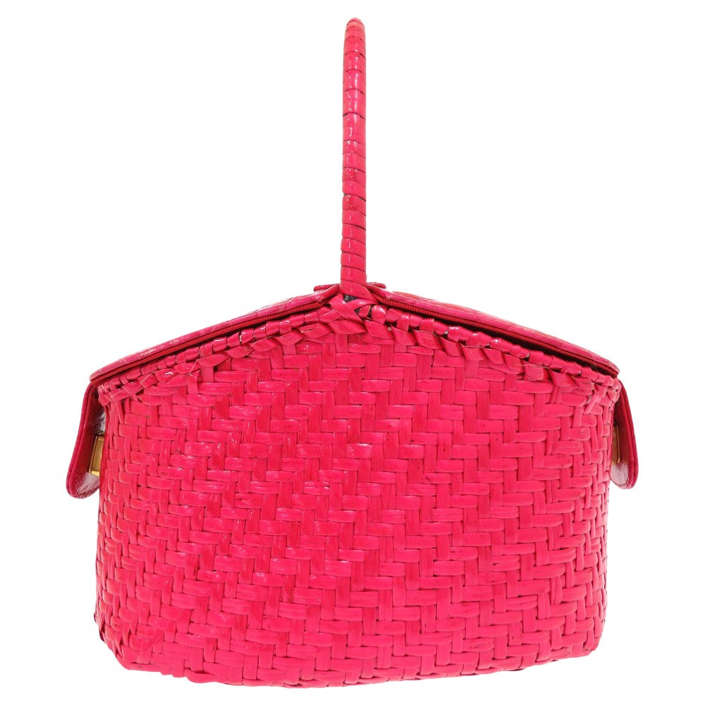 FENDI Handbag straw pink Basket bag vanity bag Women Used
