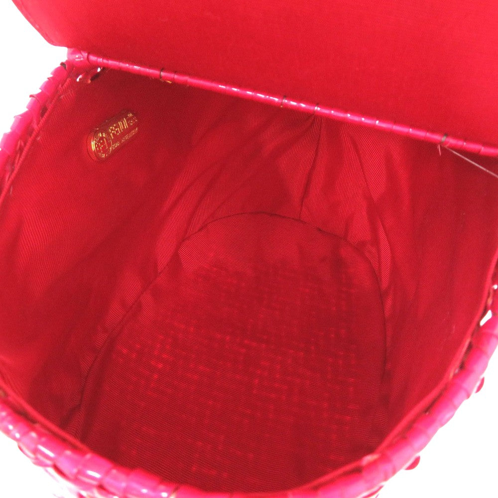 FENDI Handbag straw pink Basket bag vanity bag Women Used