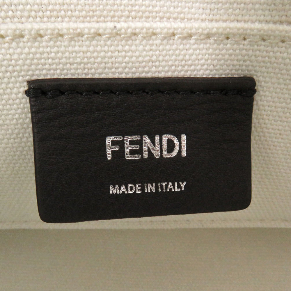 FENDI Handbag 8BS067 ANVG Canvas, Leather white By the way small Women Used