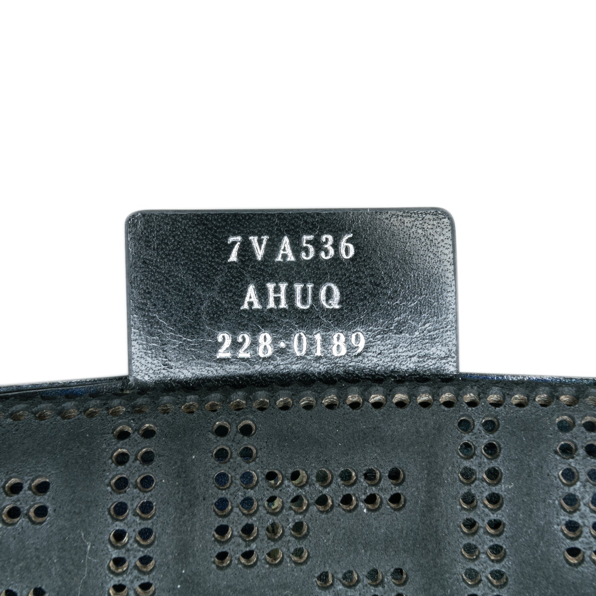 Blue Fendi Large Zucca Perforated Leather Baguette Satchel