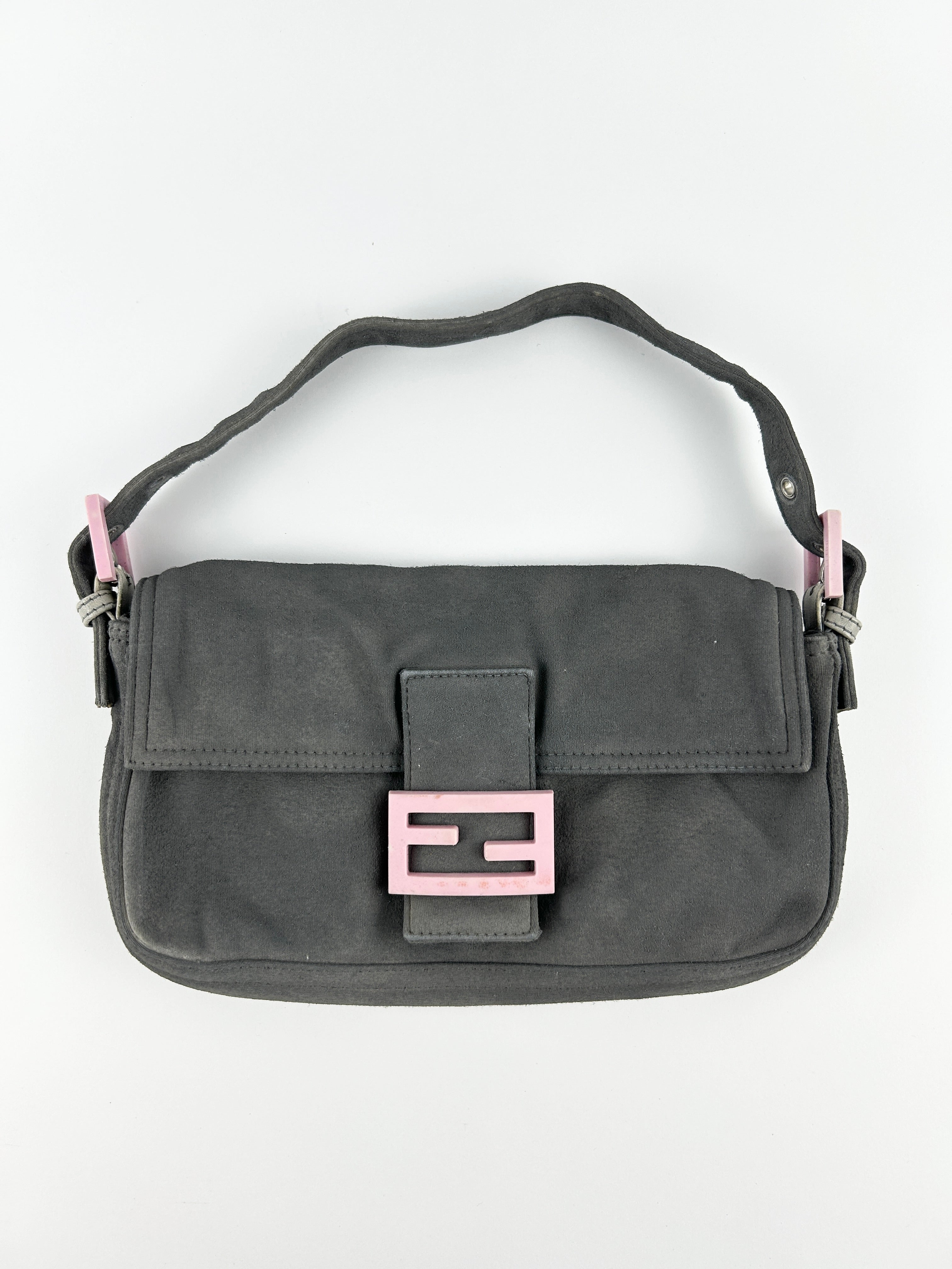 Vintage Fendi FF Jersey Cloth Baguette Shoulder Bag