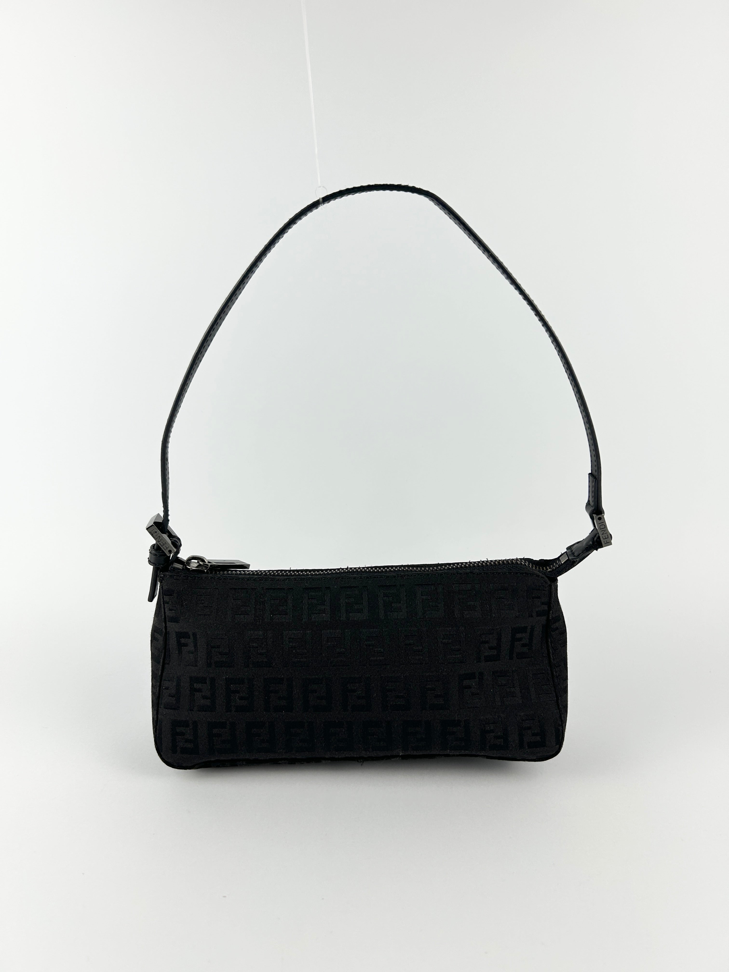 Vintage Fendi Zucca Black Shoulder Bag