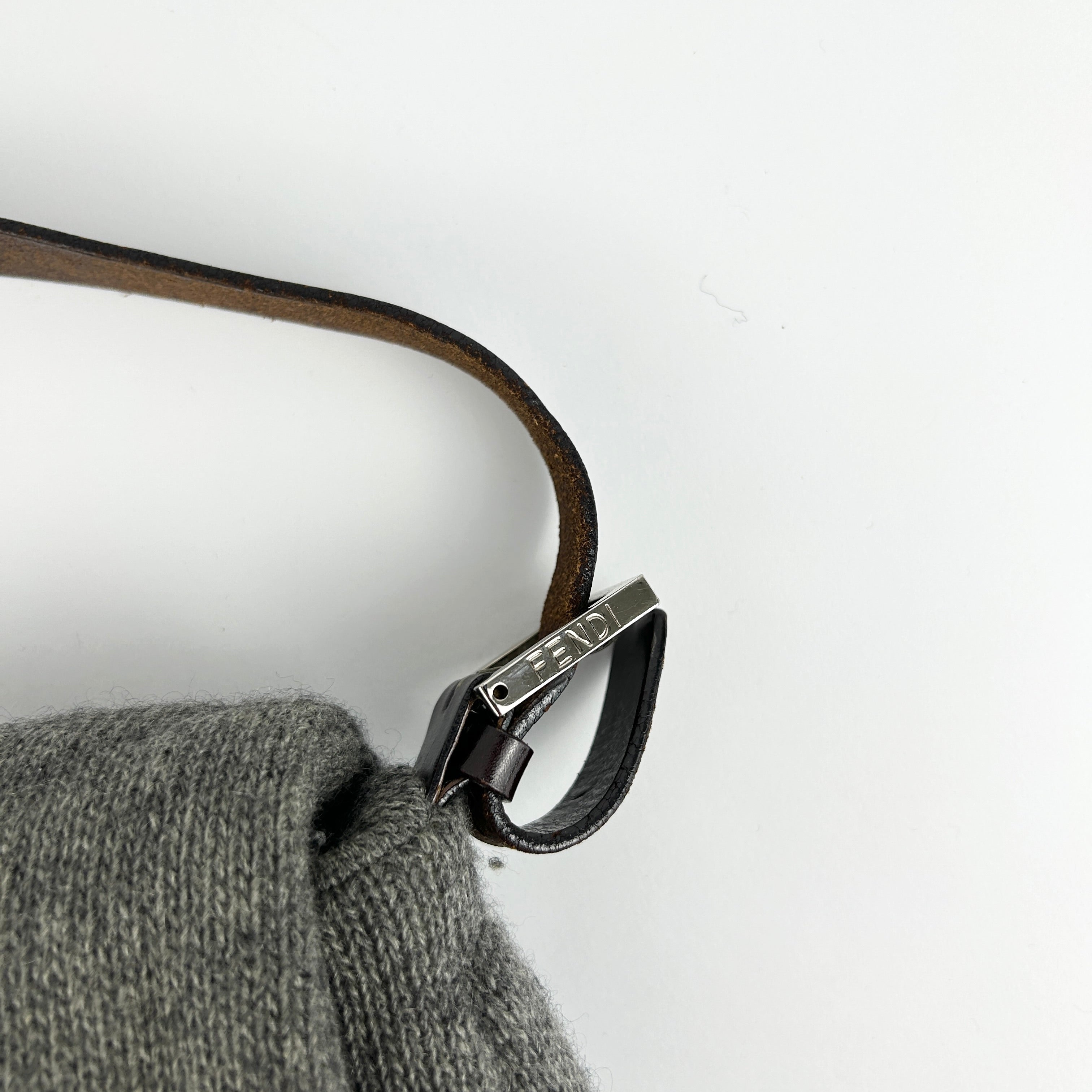 Vintage Fendi Wool Mamma Baguette Shoulder Bag