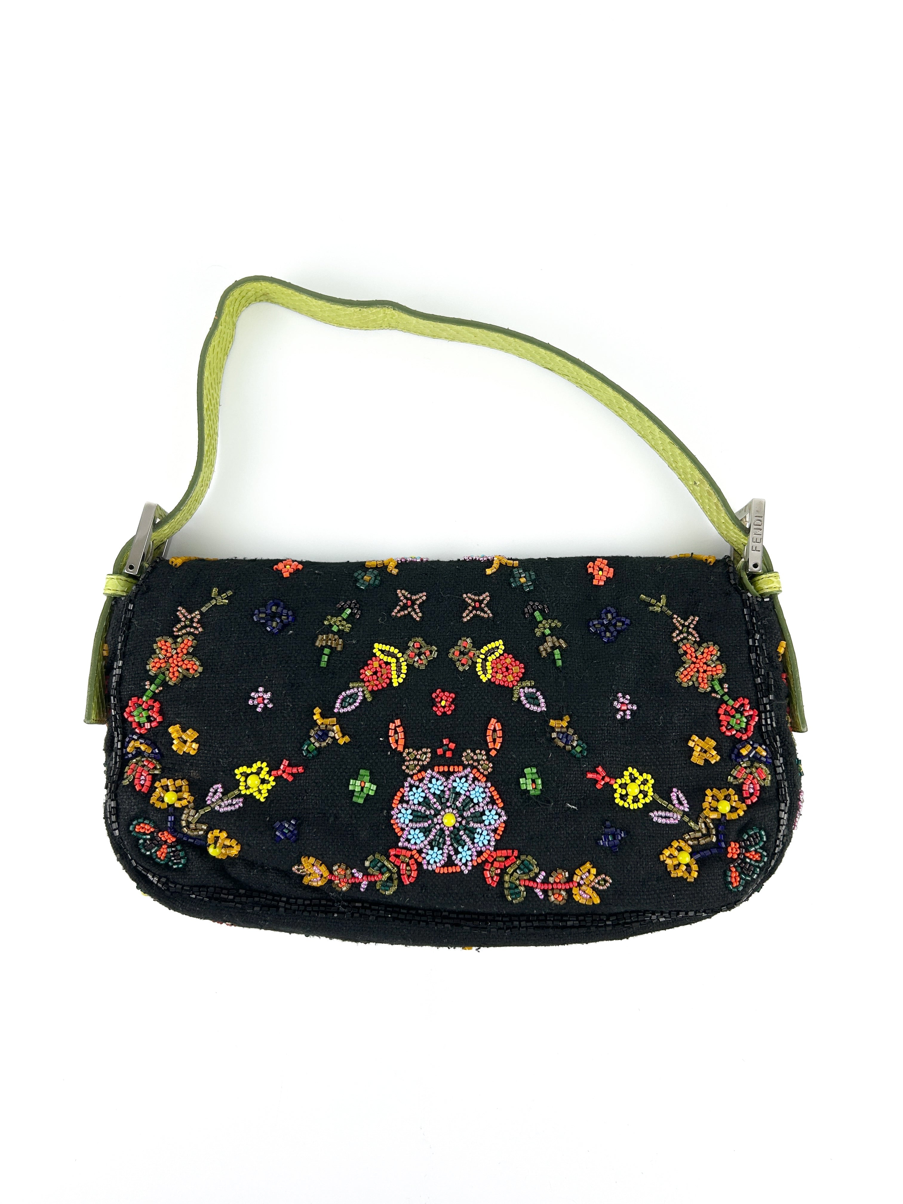 Vintage Fendi Beaded Baguette Shoulder Bag