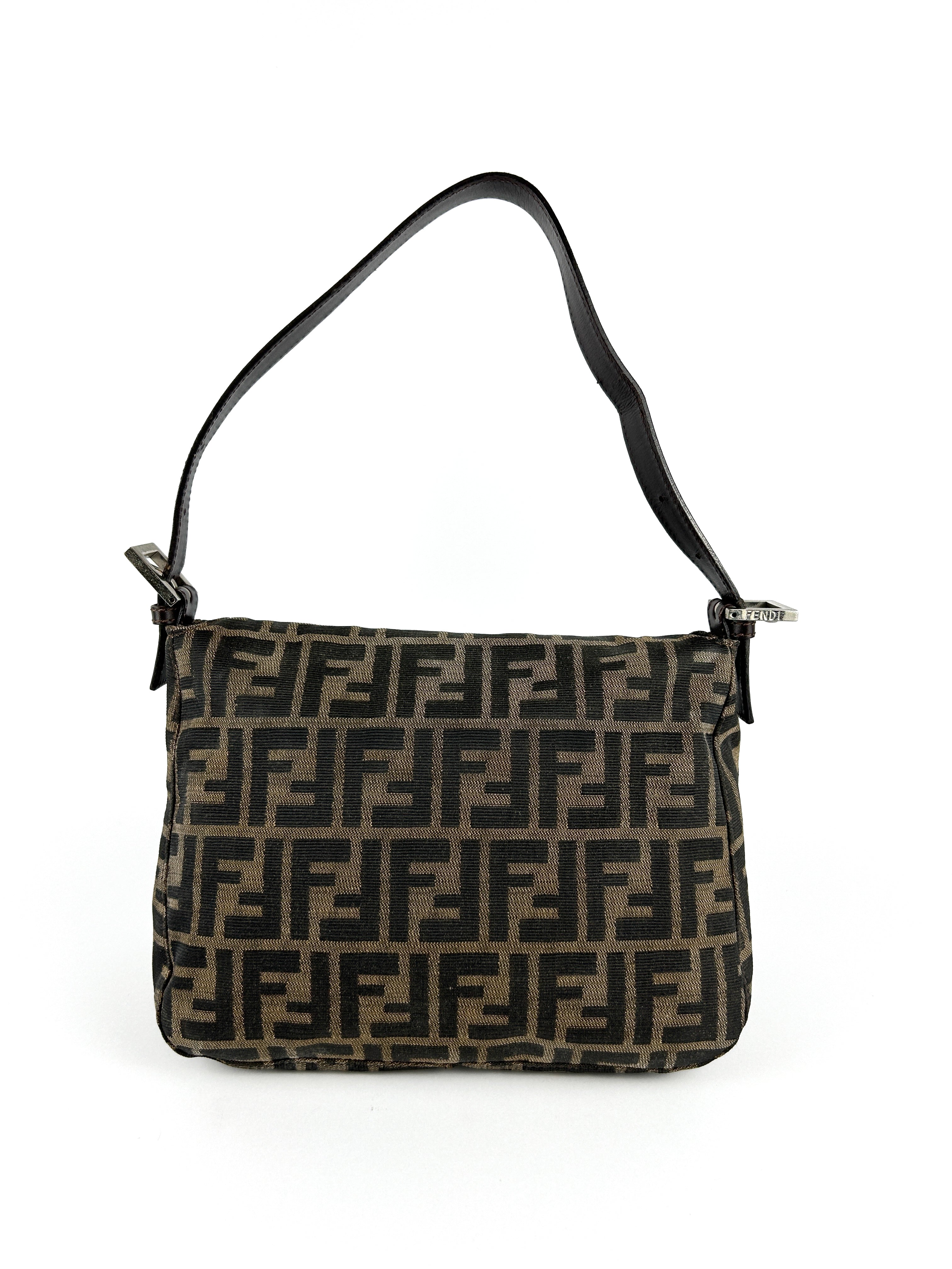 Vintage Fendi Zucca Mamma Baguette Shoulder Bag