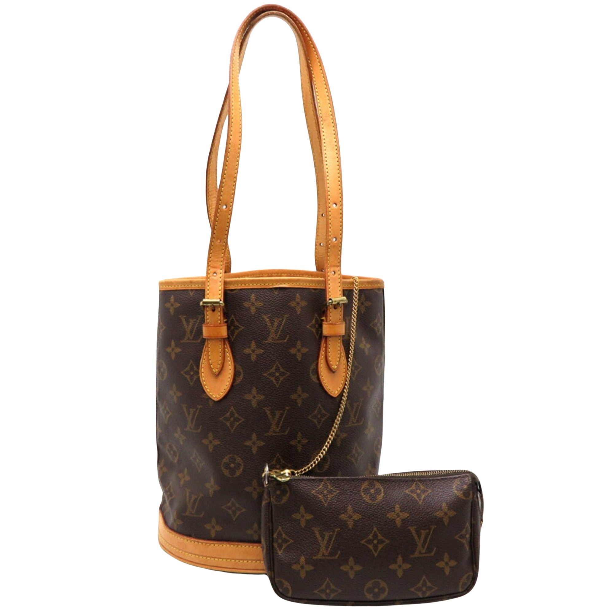 Louis Vuitton Bucket Canvas Shoulder Bag ()