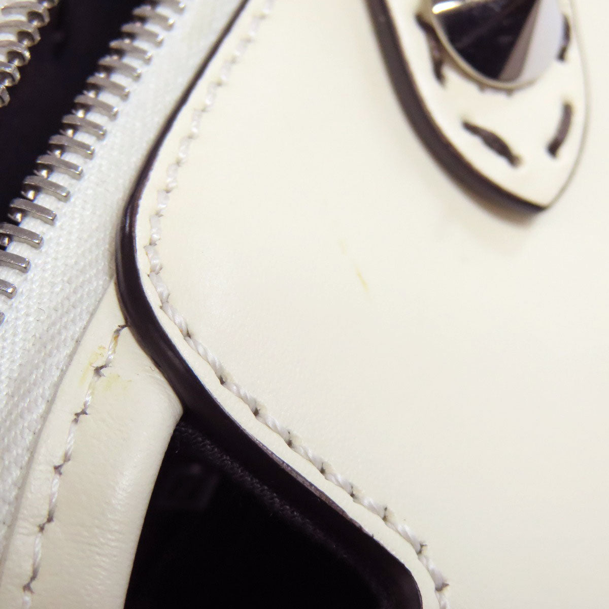 FENDI Handbag Calfskin white By the way 2WAY Women Used