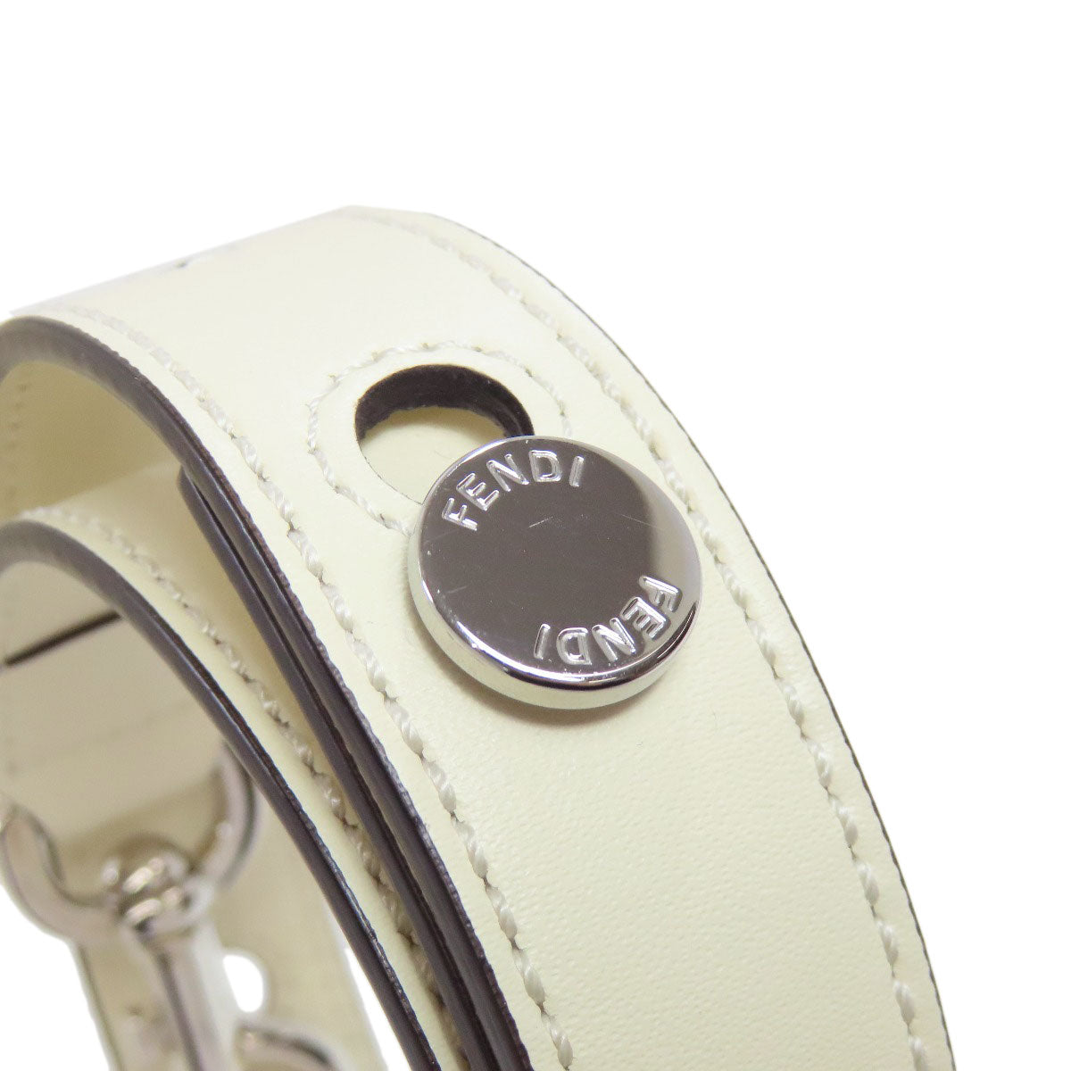 FENDI Handbag Calfskin white By the way 2WAY Women Used