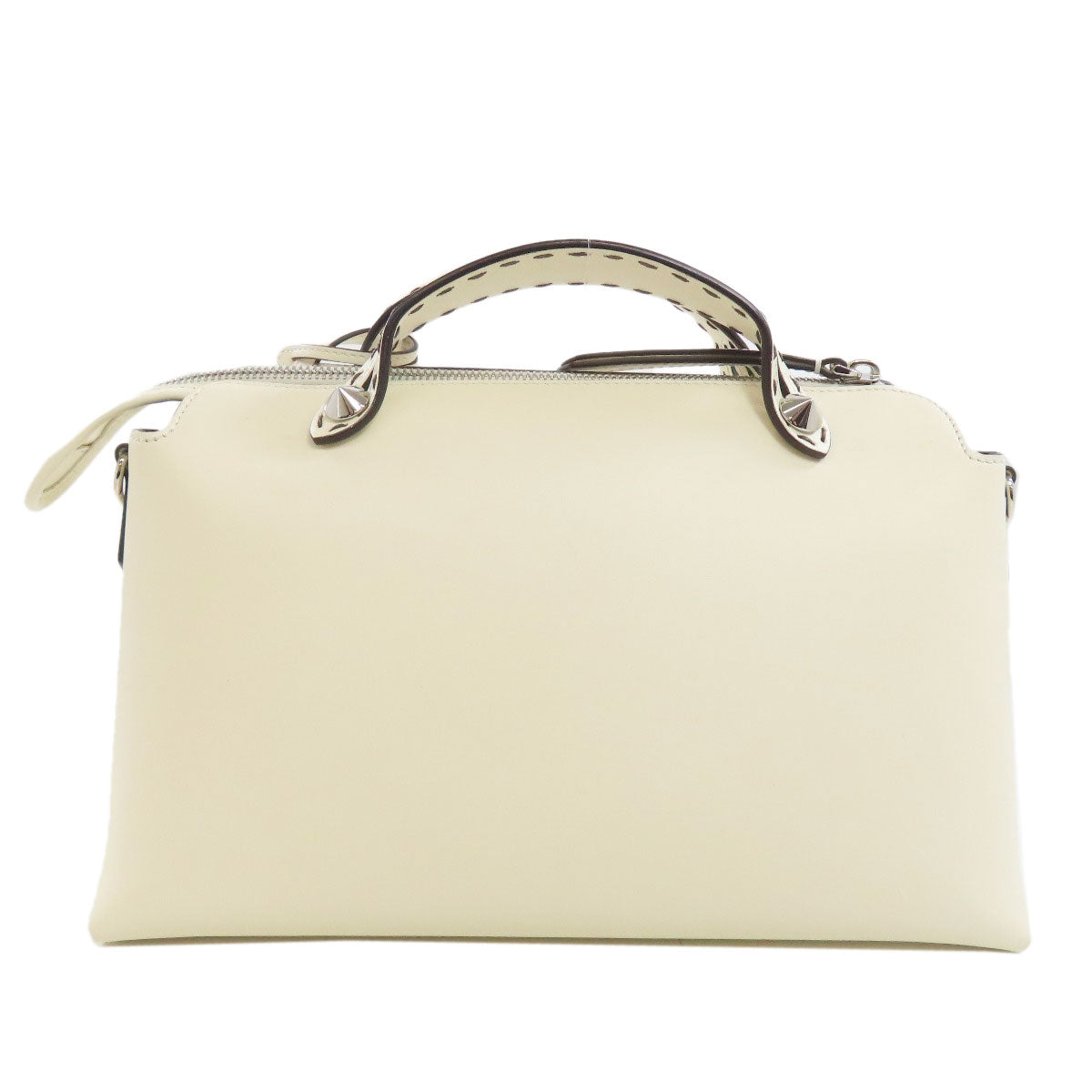 FENDI Handbag Calfskin white By the way 2WAY Women Used
