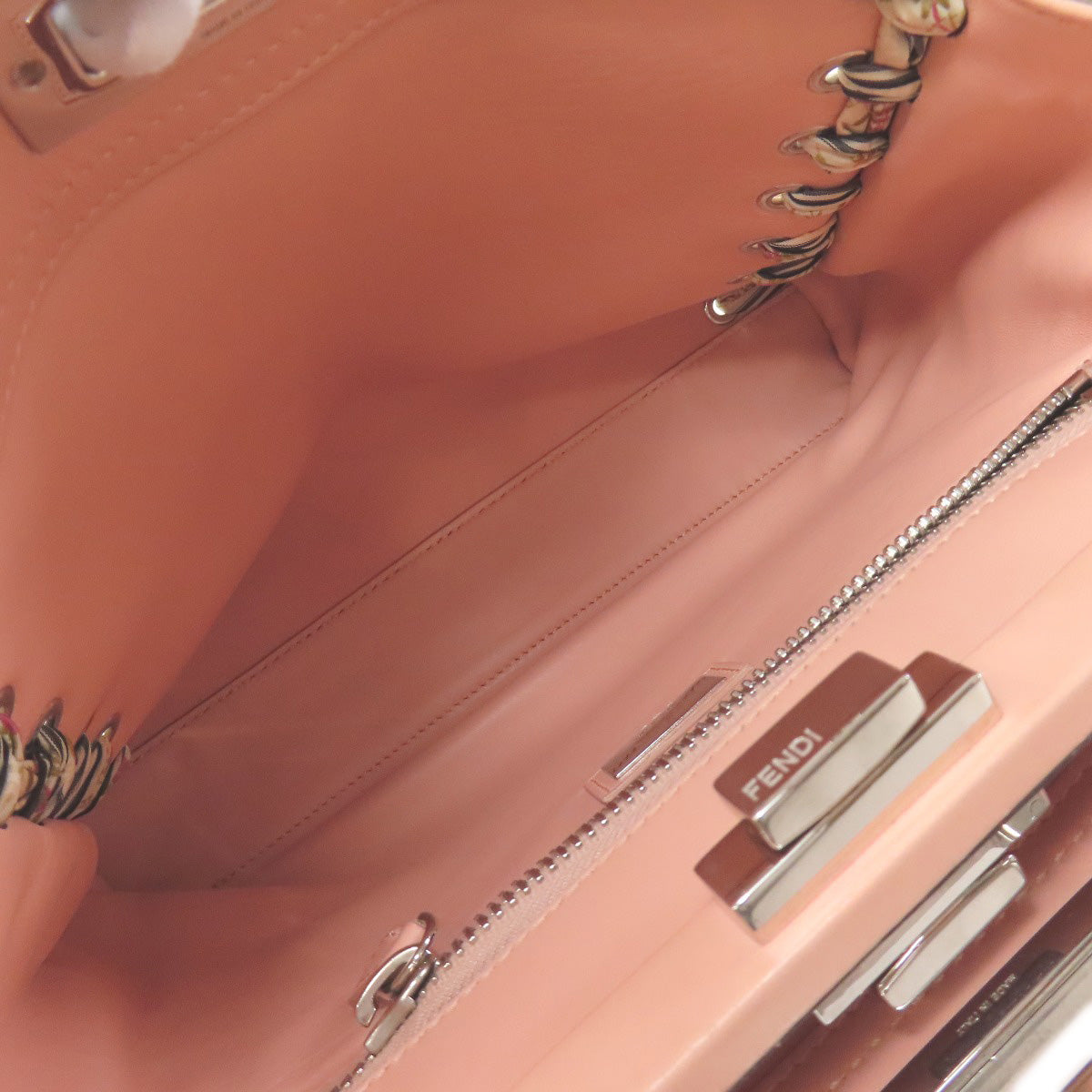 FENDI Handbag Calfskin pink Peekaboo ribbon stitch 2WAY Women Used